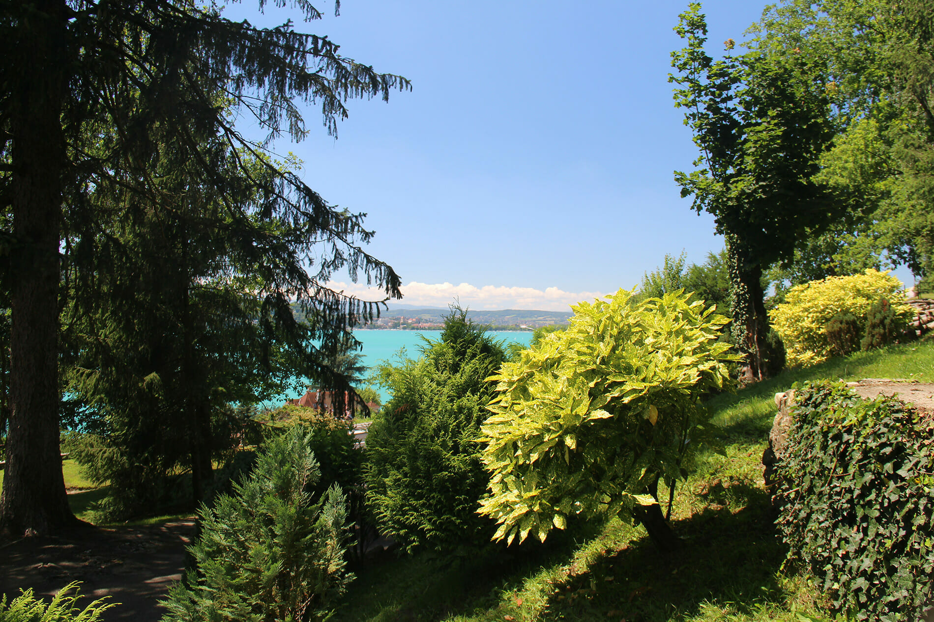Jardin avec vue sur la lac