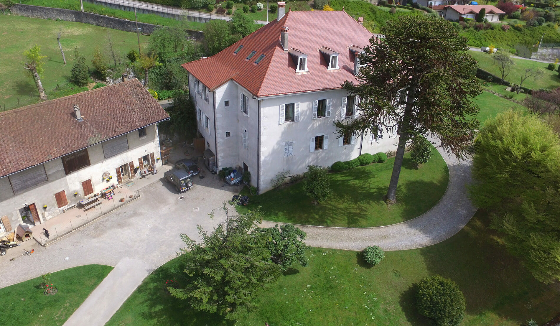 Vue du ciel de la maison de la Croix des Champs